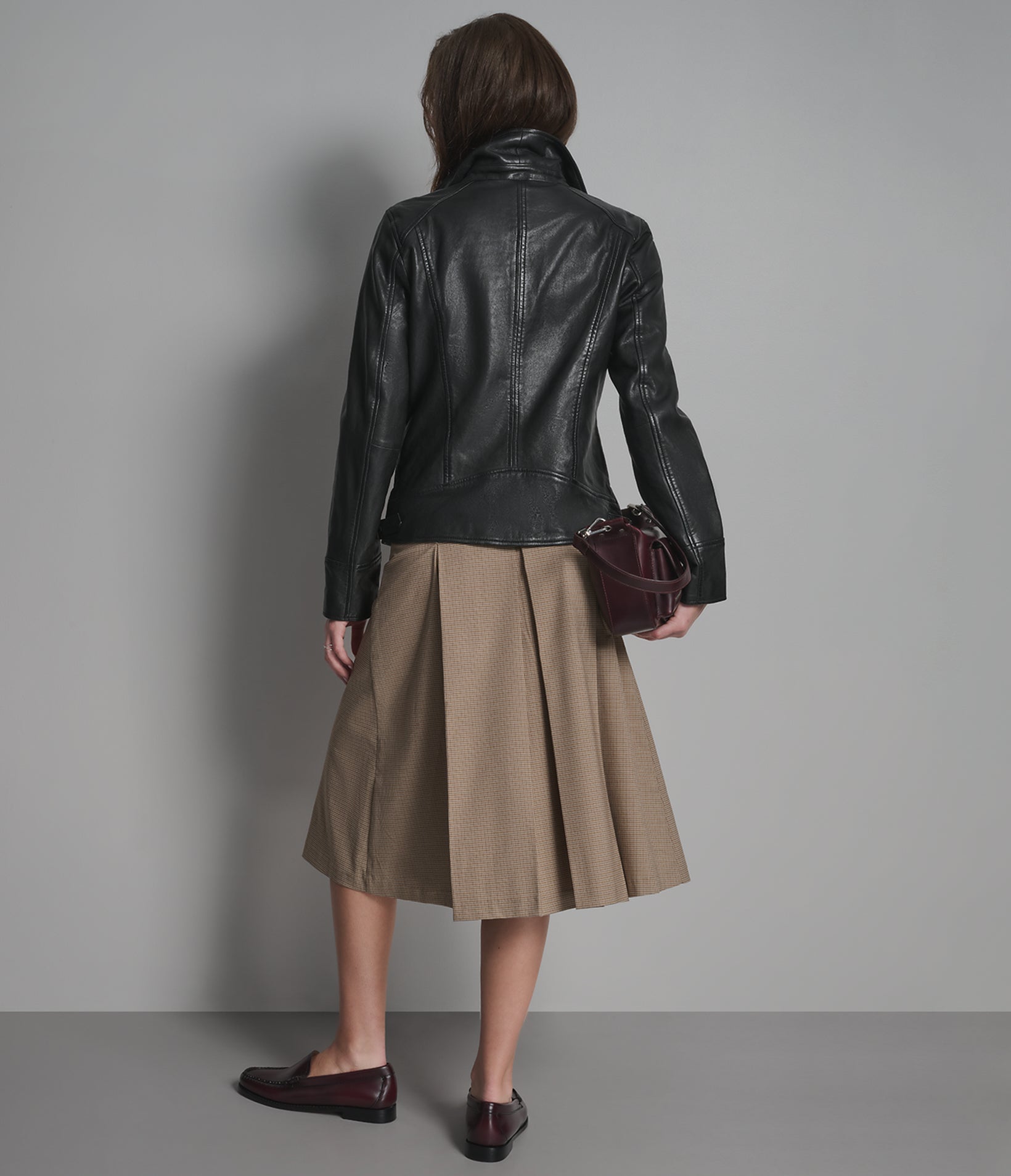 Marissa Asymmetric Leather Moto Jacket View 2 | Women's Jackets Under $200