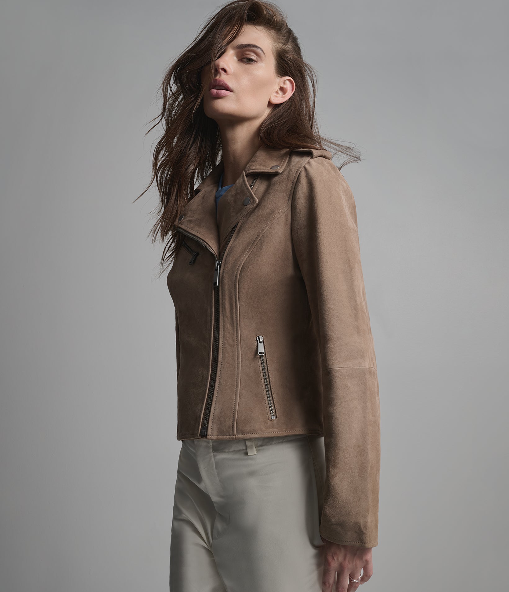 Madeline Suede Quilted Moto Jacket View 2 | Women's Jackets Under $200