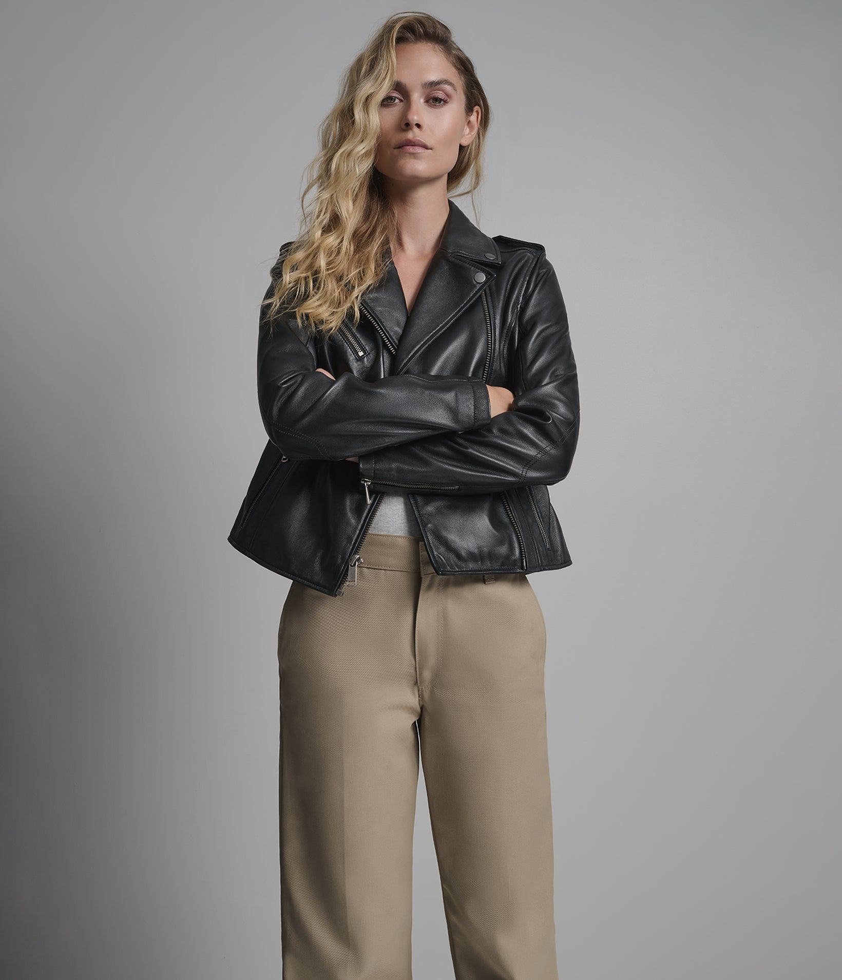 Madeline Asymmetrical Leather Moto Jacket | Wilsons Leather
