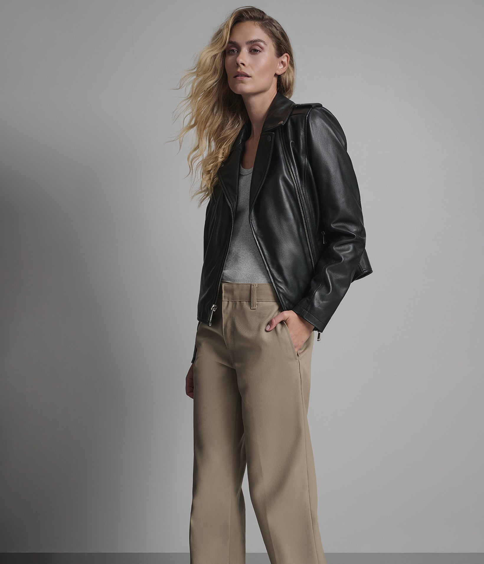 Madeline Asymmetrical Leather Moto Jacket View 4 | Women's Jackets & Coats