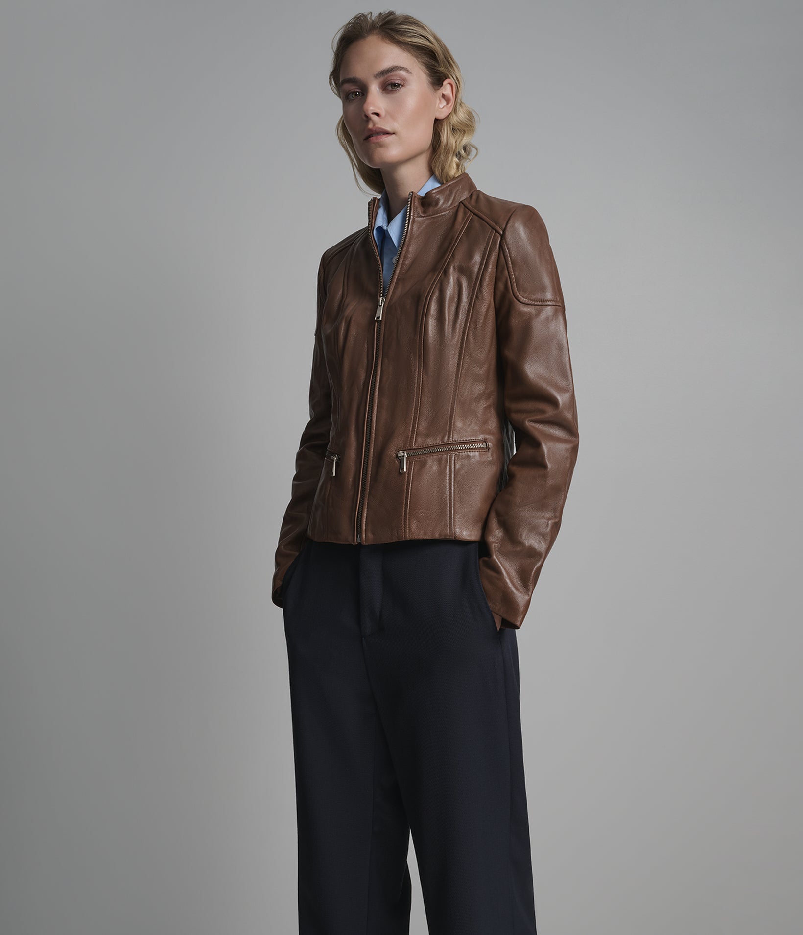 Caitlin Leather Scuba Jacket View 5 | Women's Jackets & Coats