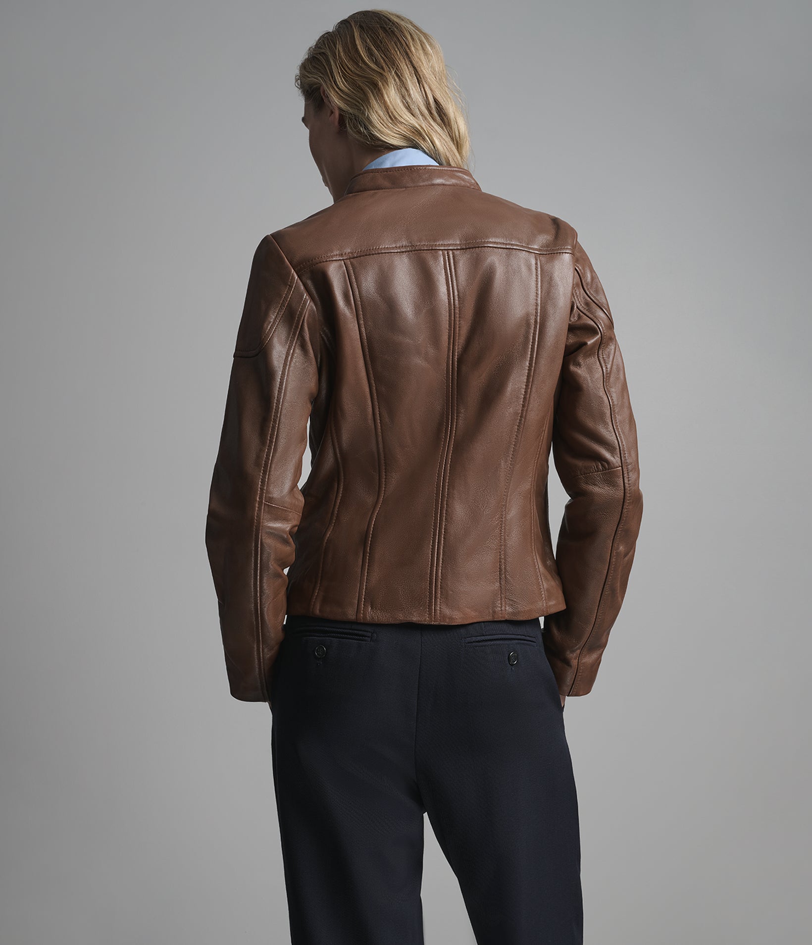 Caitlin Leather Scuba Jacket View 3 | Women's Jackets & Coats
