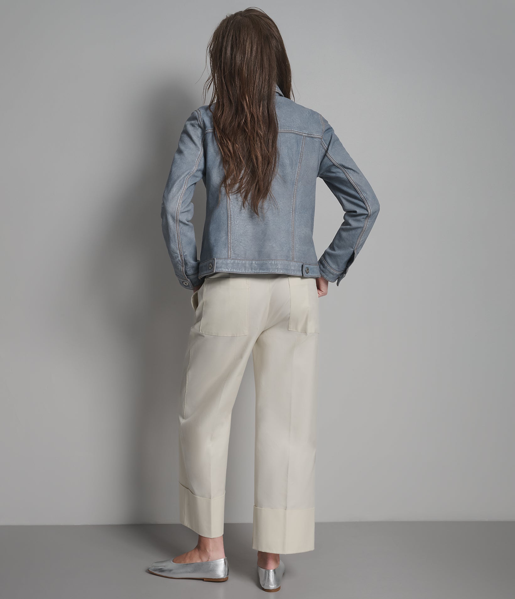 Addison Leather Denim Trucker Jacket View 3 | Women's Jackets Under $200