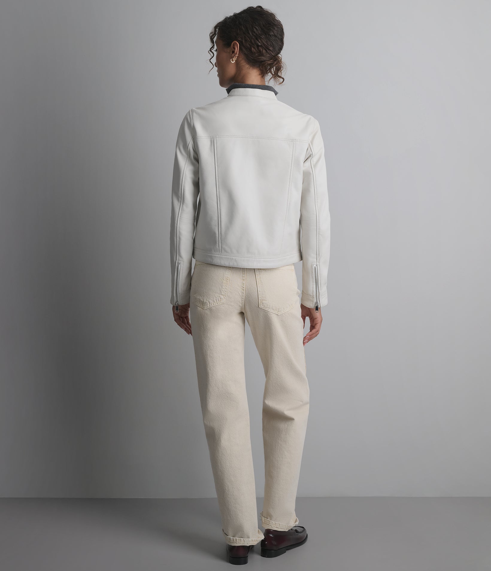 Cassandra Leather Racer Jacket View 5 | Women's New Arrivals