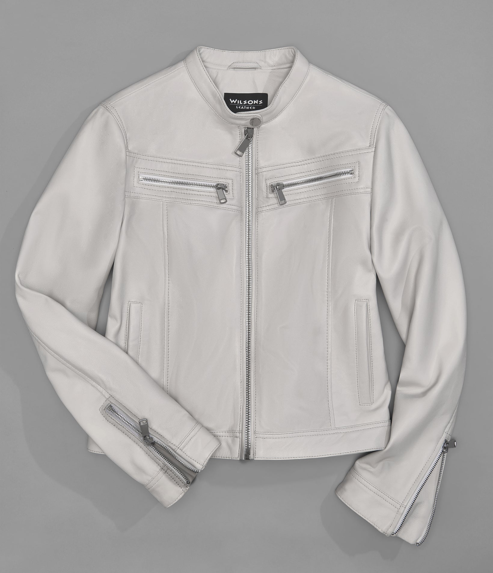 Cassandra Leather Racer Jacket View 3 | Women's New Arrivals