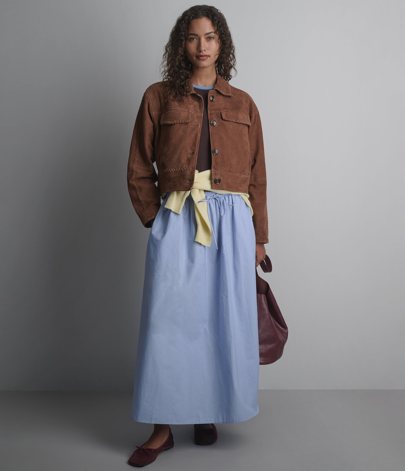 Vivianne Lightweight Suede Trucker Jacket View 2 | Women's Suede Jackets