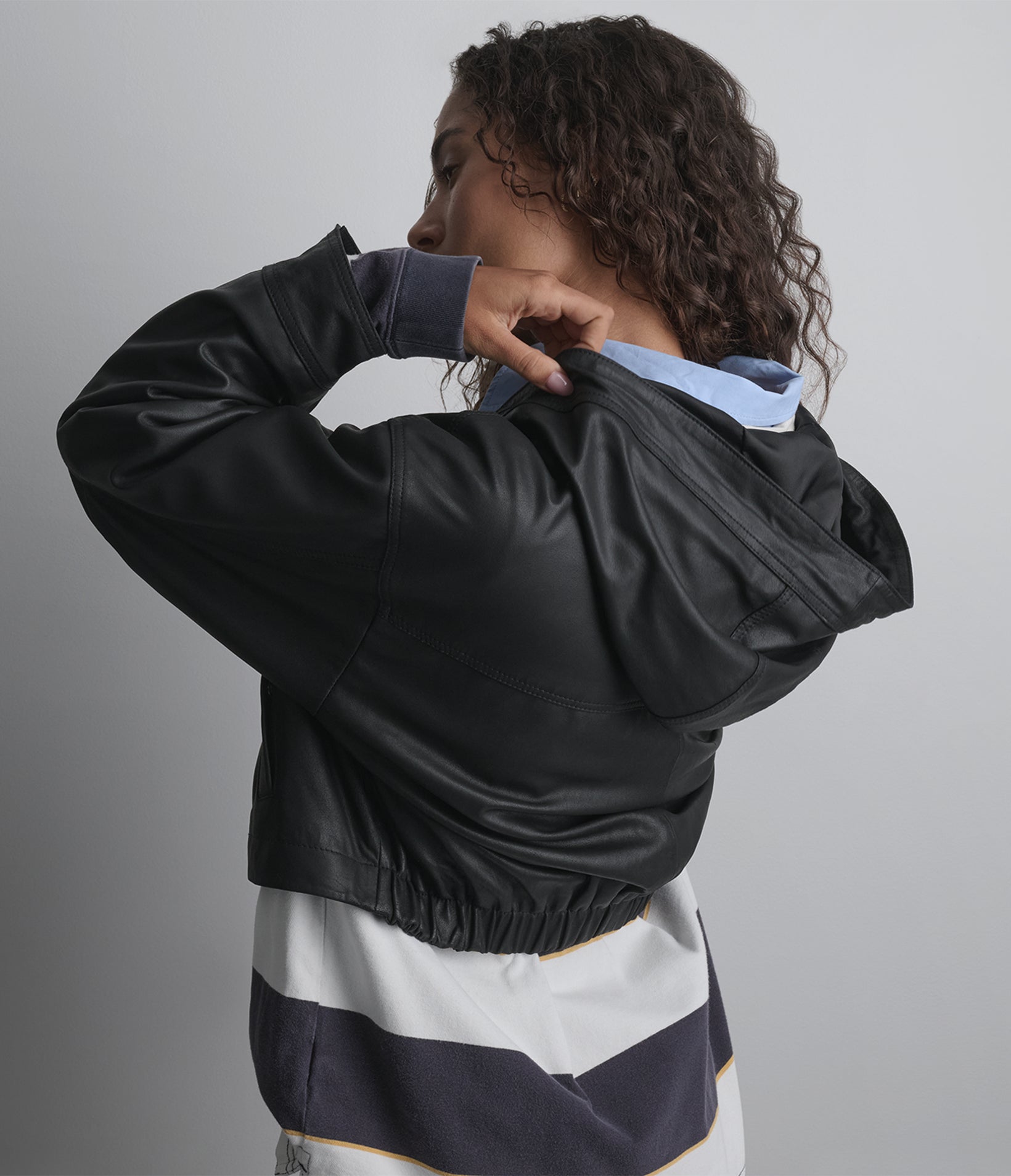 Belle Cropped Lightweight Hooded Jacket | Wilsons Leather