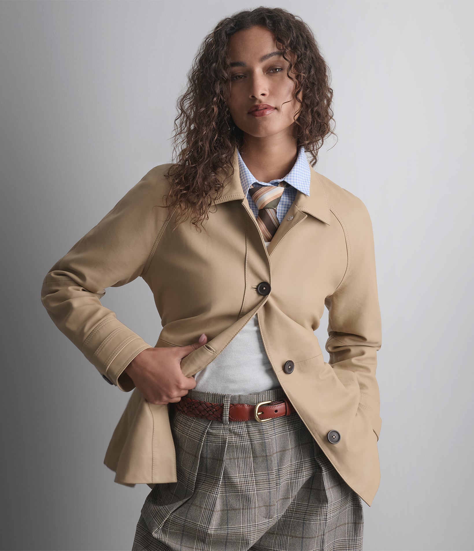 Iris Lightweight Short Trench Coat | Wilsons Leather