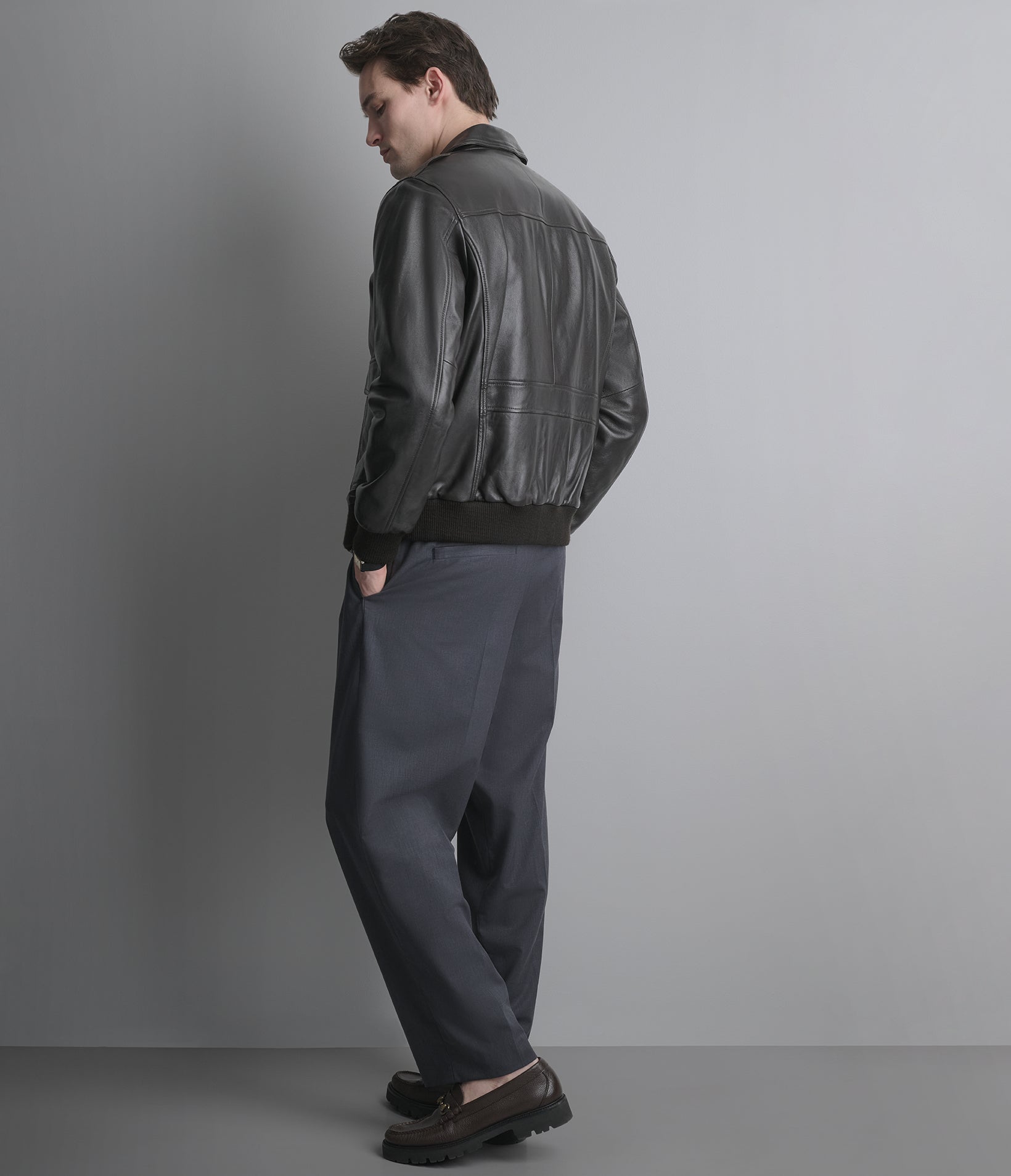 Chris Leather Bomber Jacket View 4 | Men's