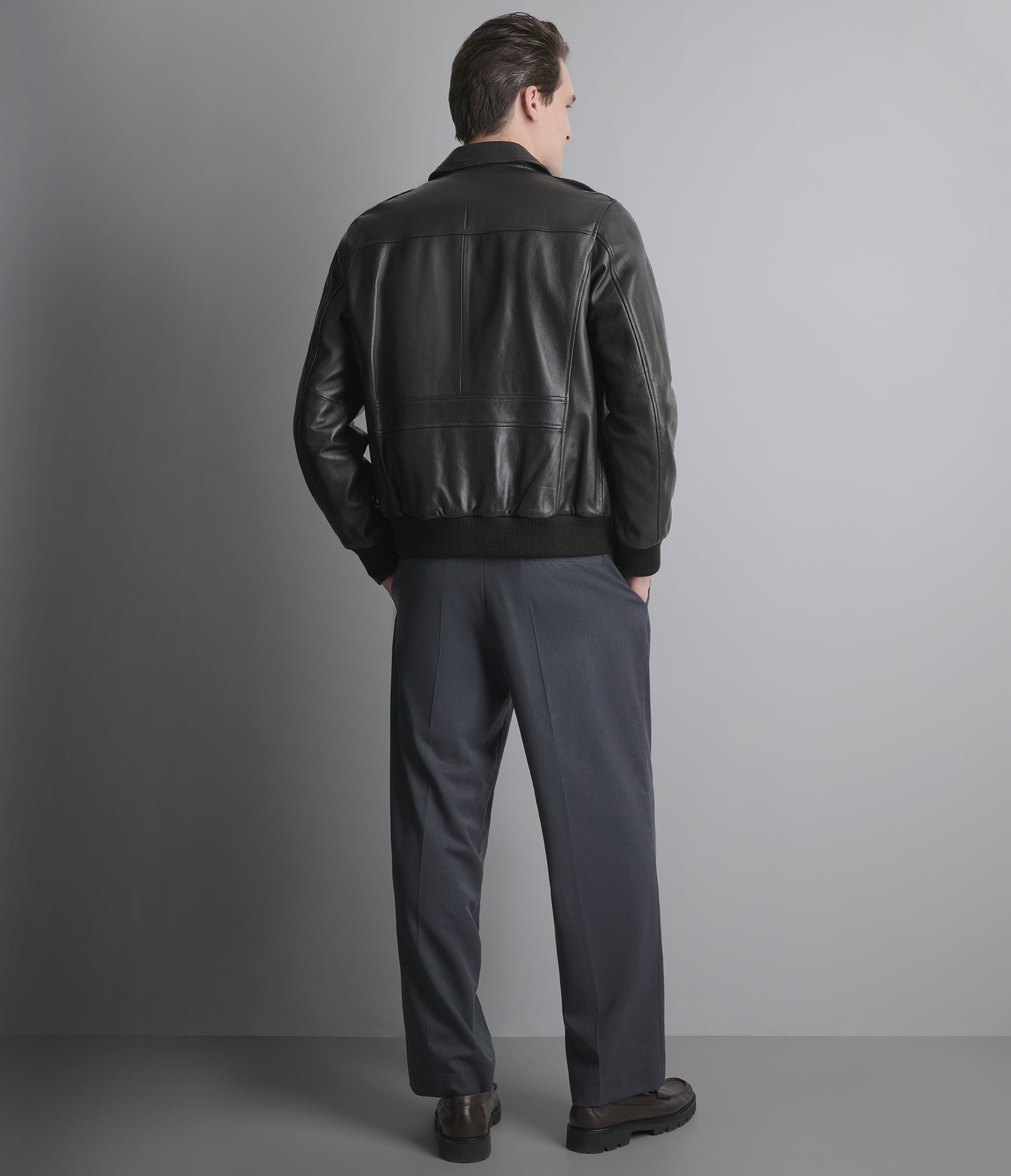 Chris Leather Bomber Jacket View 3 | Men's