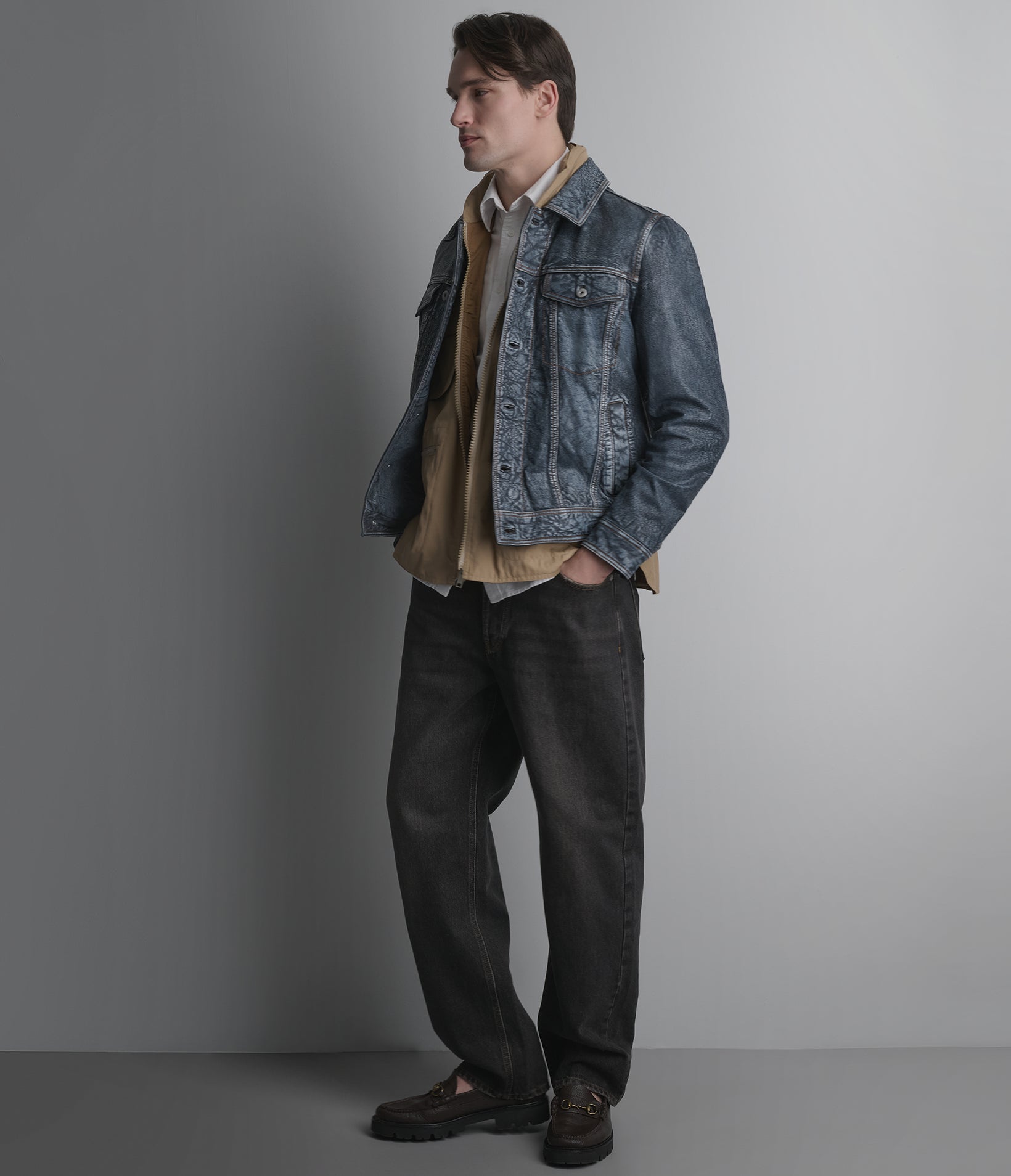 WILSONS LEATHER CHASE レザージャケット サイズXL Chase Leather Denim Trucker Jacket | Wilsons Leather