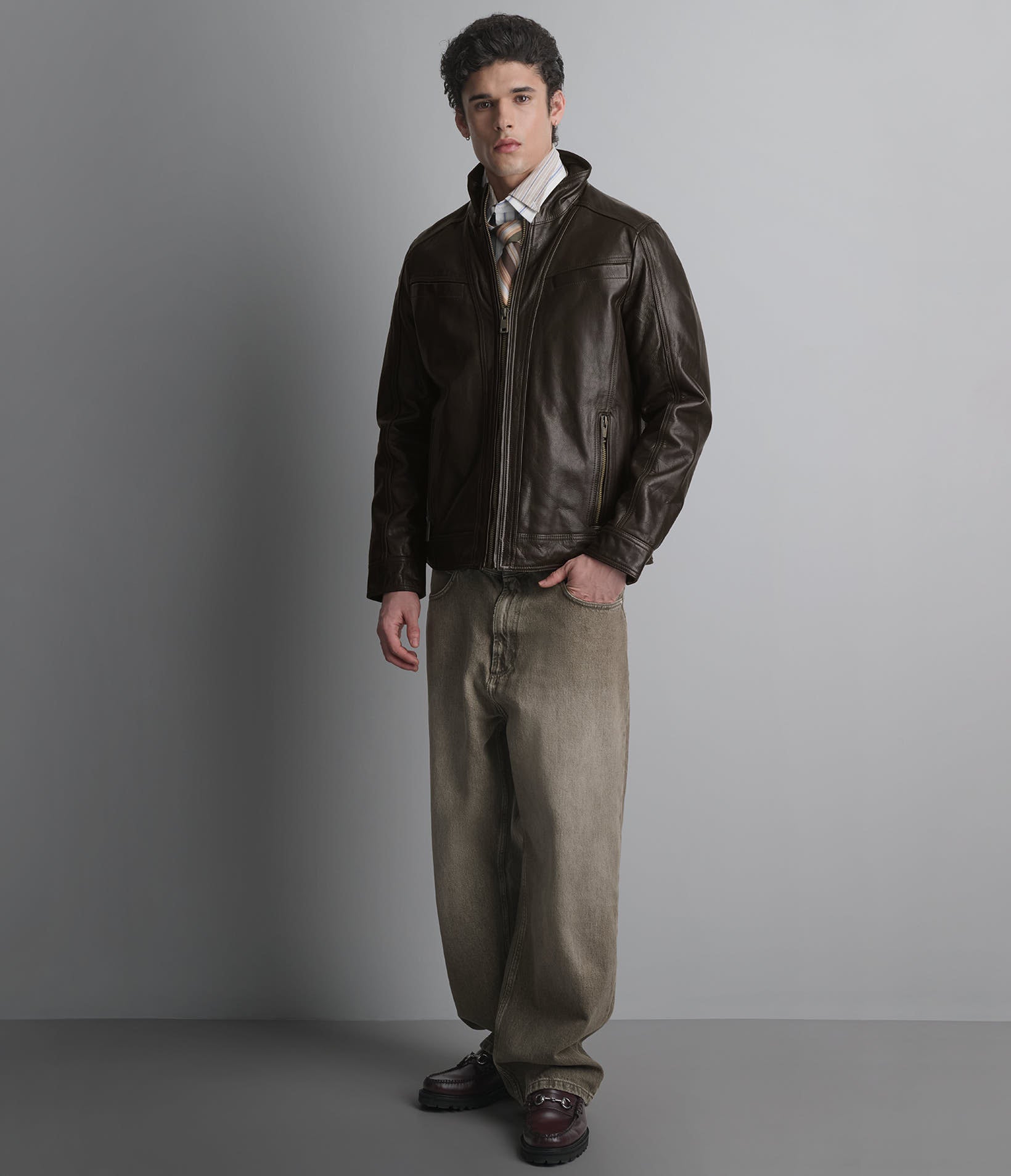 Sean Vintage Leather Racer Jacket View 2 | Men's Jackets & Coats