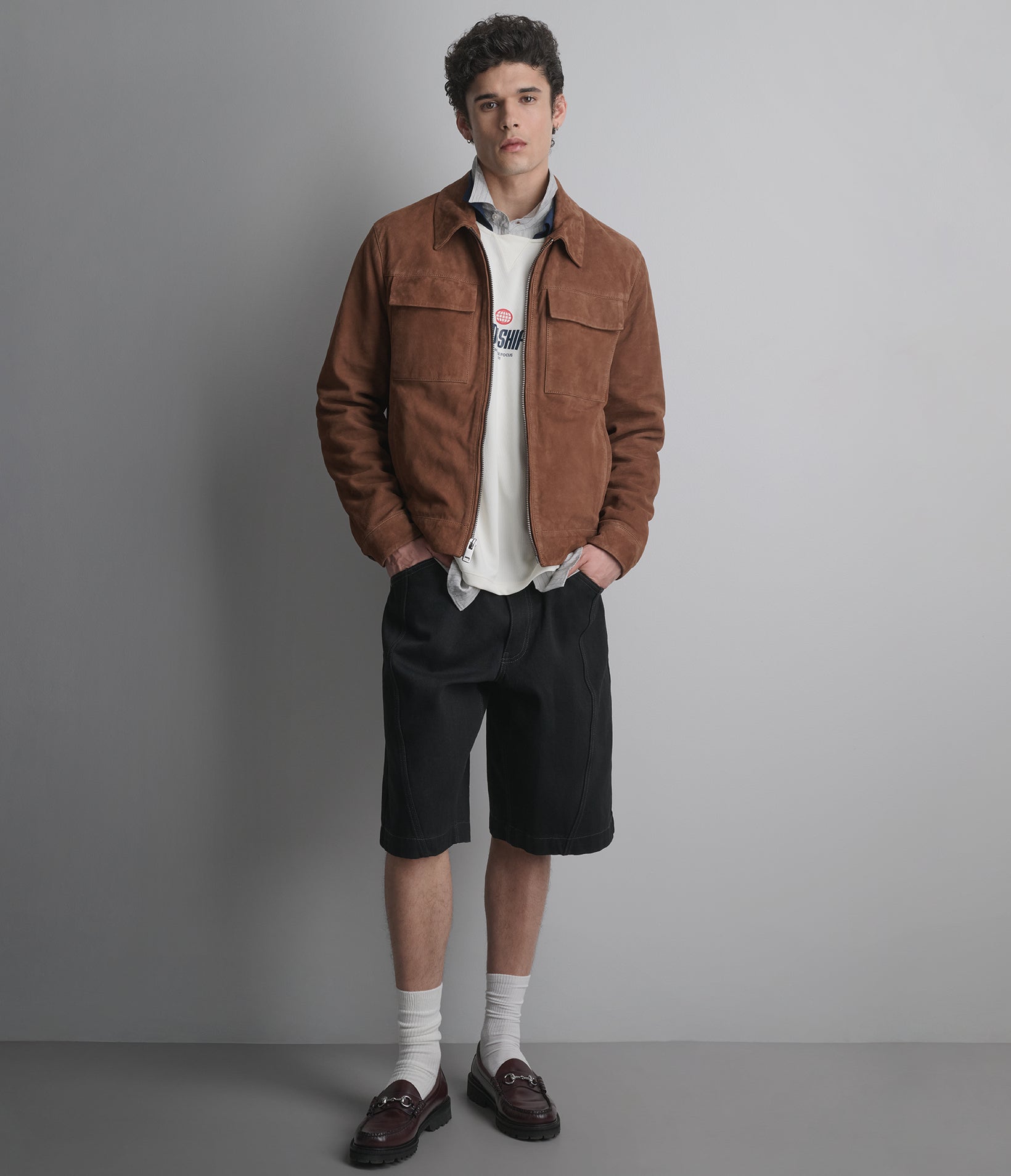 Banks Suede Zip Shirt Jacket View 1 | Men's Suede Jackets