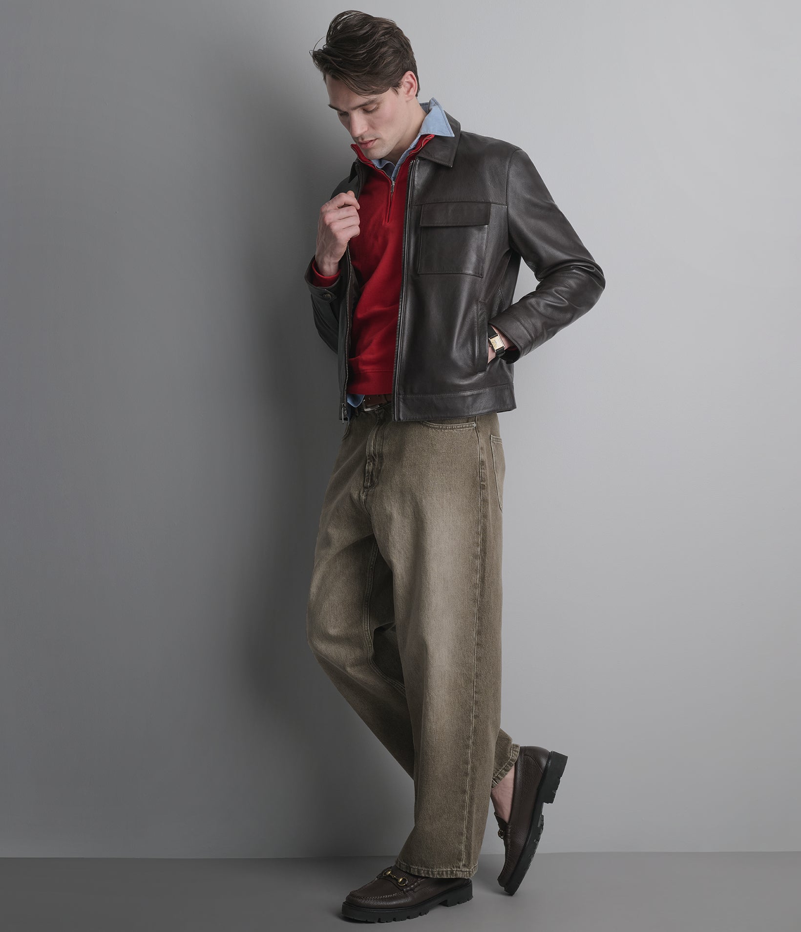 Emerson Leather Zip Shirt Jacket View 2 | Men's New Arrivals