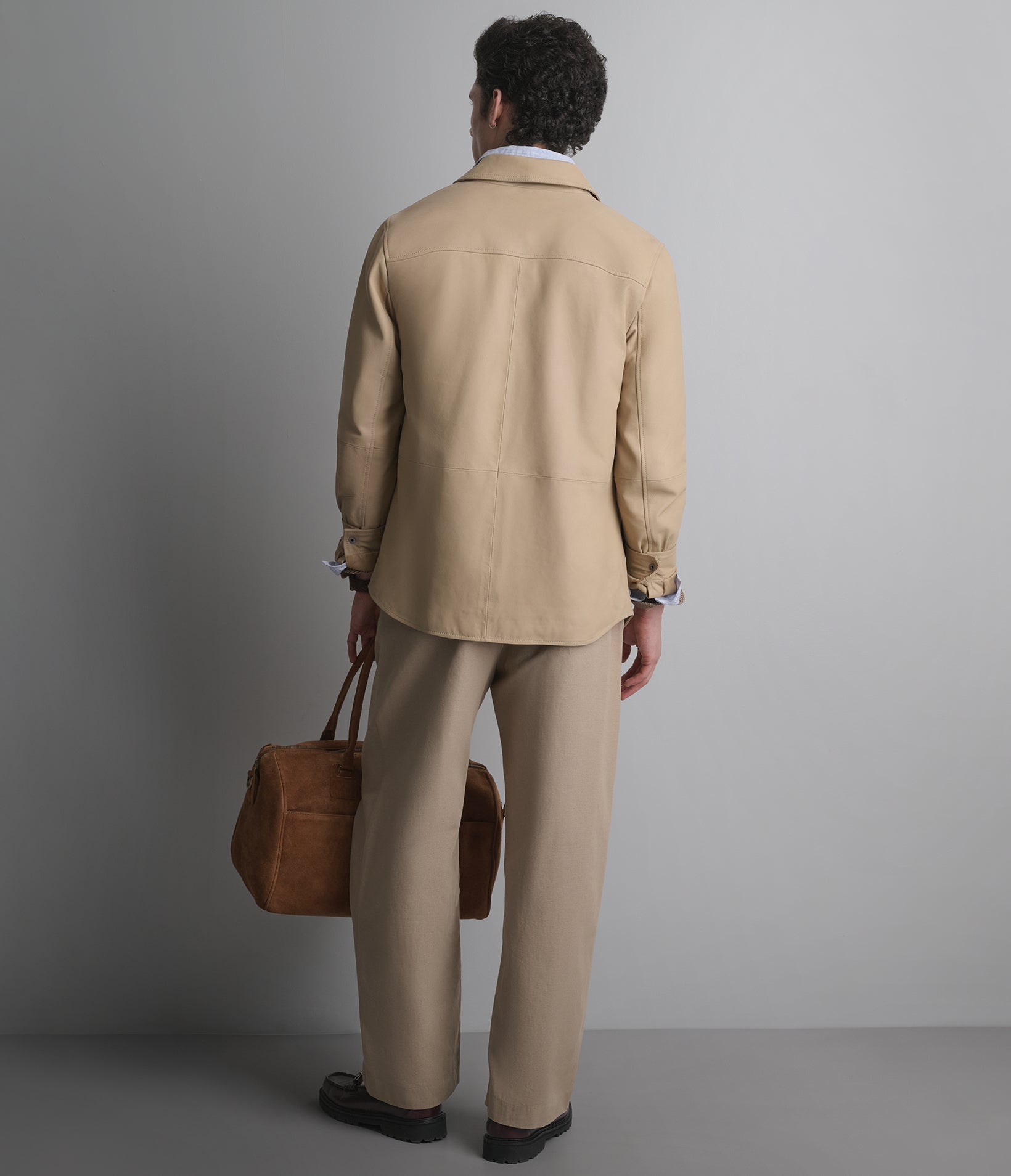 Wren Lightweight Leather Zip Shirt Jacket View 5 | Men's New Arrivals