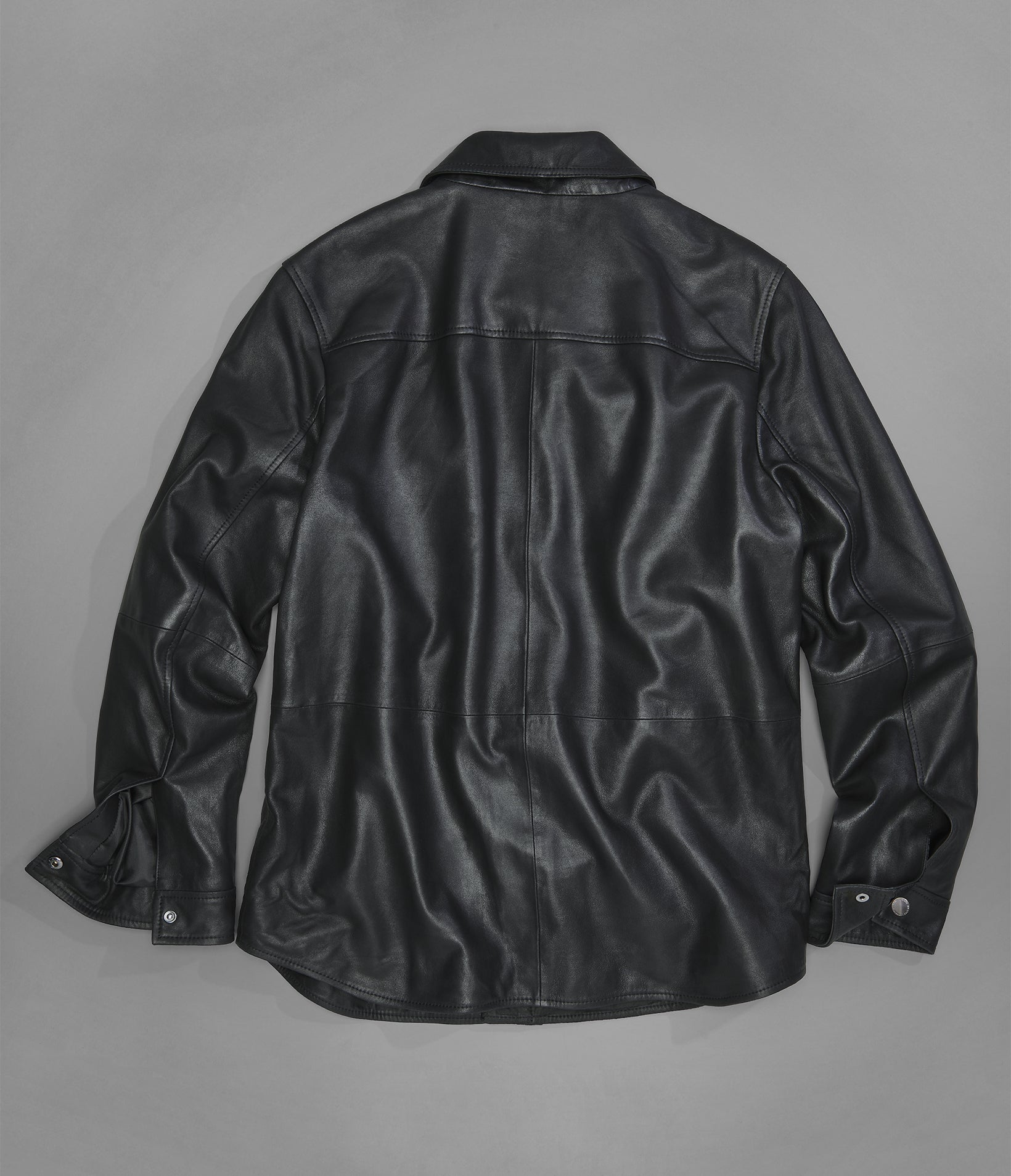 Wren Lightweight Leather Snap Front Shirt Jacket | Wilsons Leather