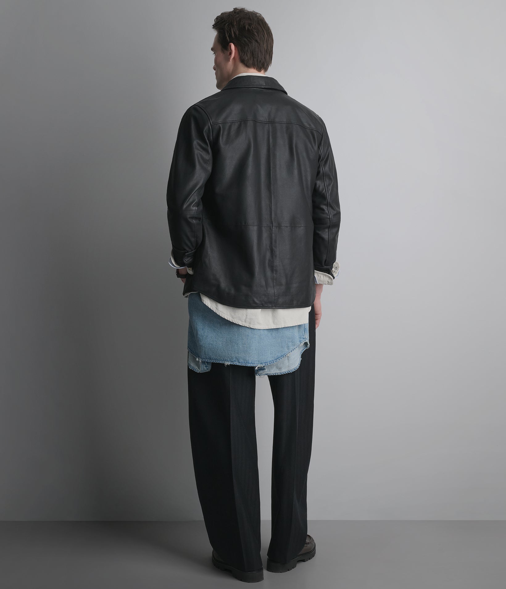 Wren Lightweight Leather Zip Shirt Jacket View 7 | Men's New Arrivals