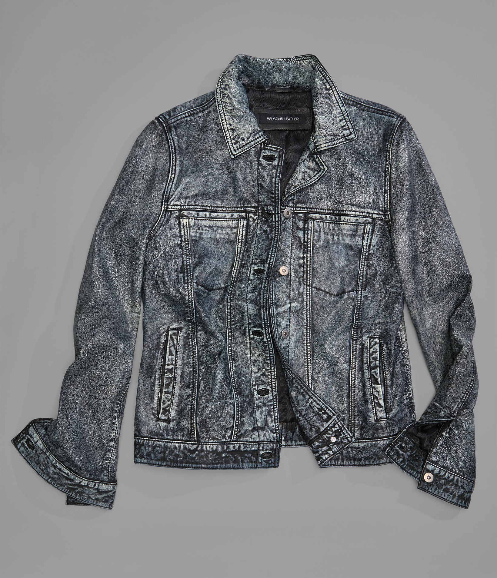 Addison Leather Denim Jacket View 3 | Leather Denim