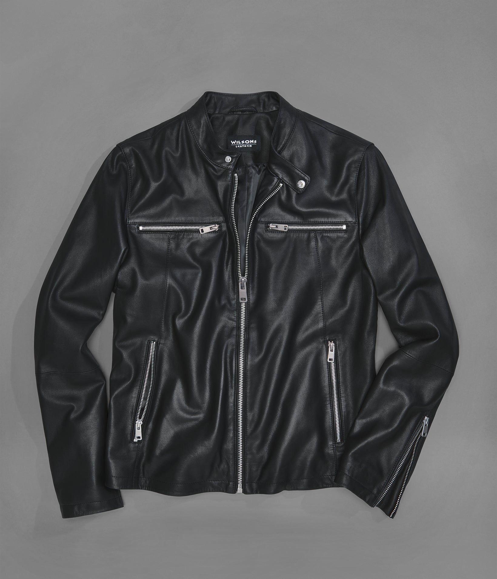 Quinton Lightweight Leather Racer Jacket | Wilsons Leather