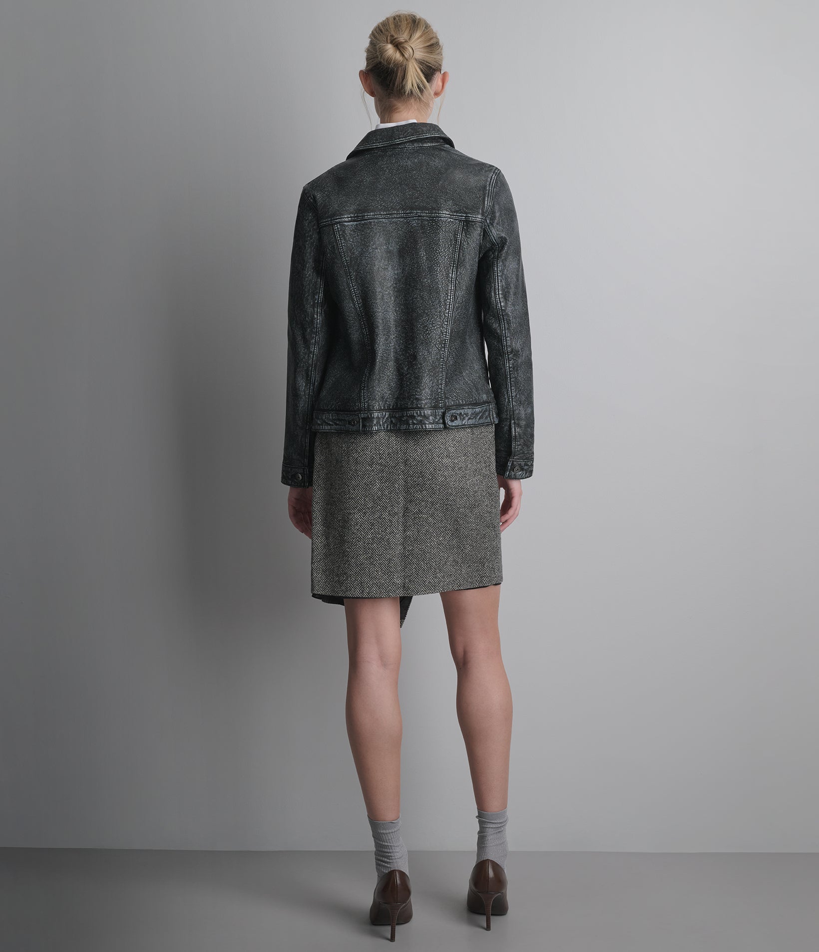 Addison Leather Denim Jacket View 5 | Leather Denim