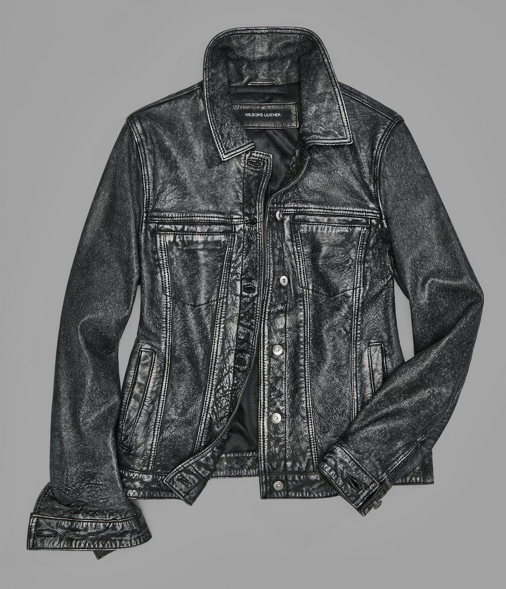 Addison Leather Denim Jacket View 3 | Leather Denim