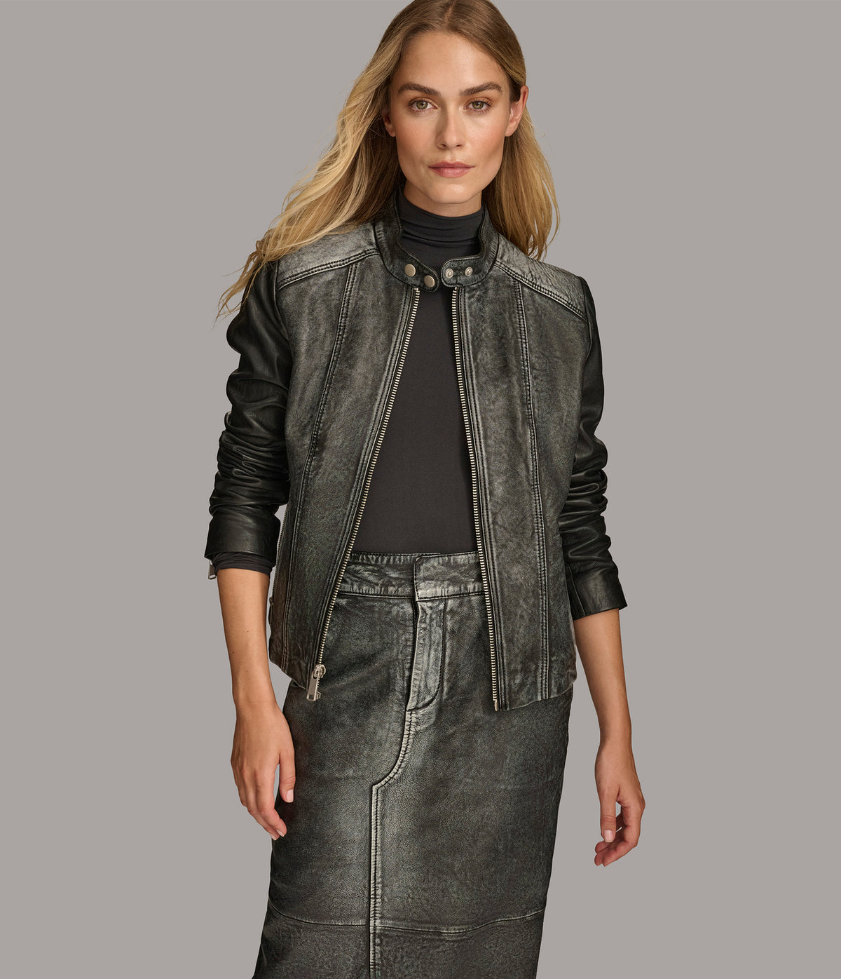 Alora Leather Combo Racer Jacket | Wilsons Leather