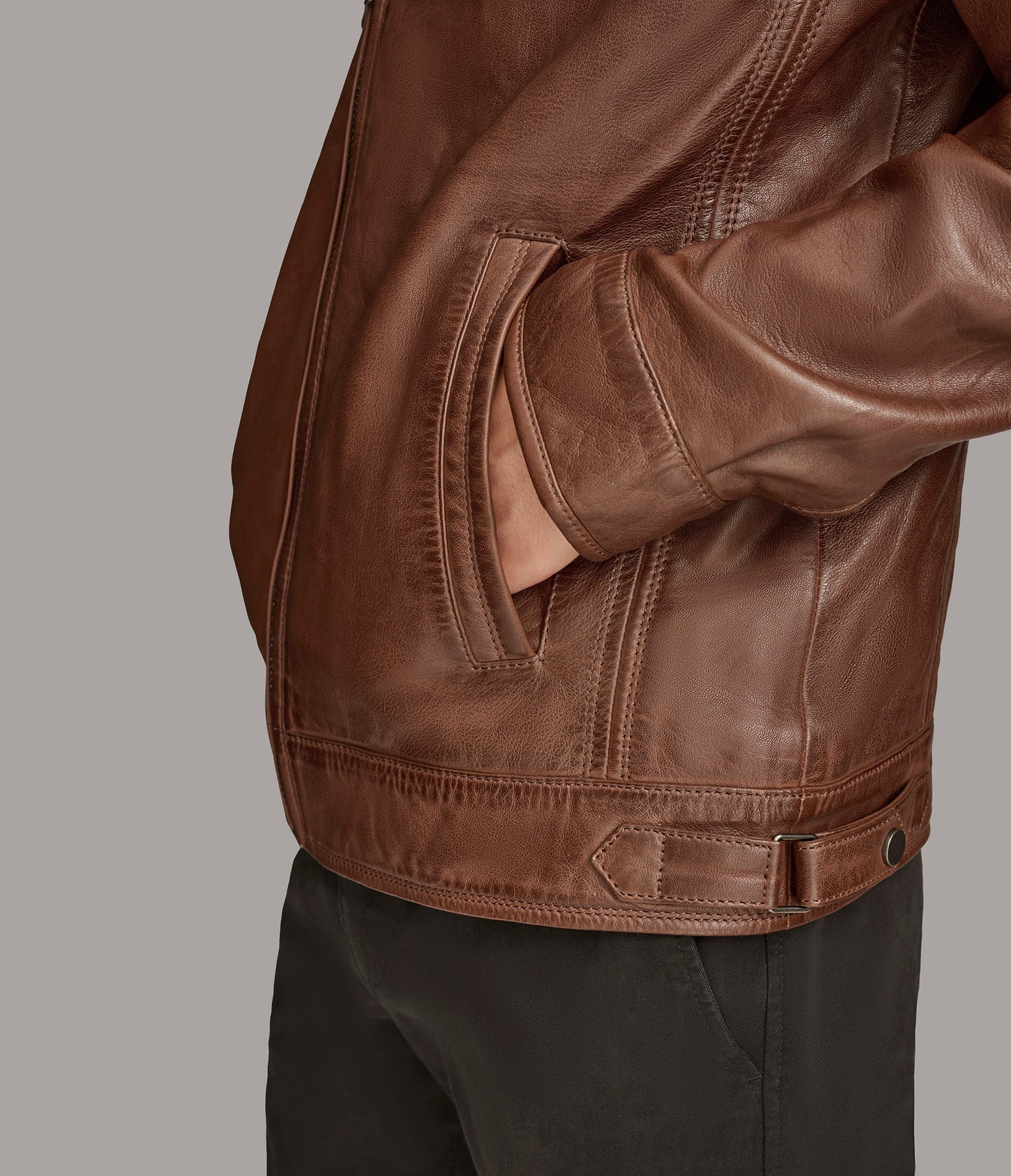 Jett Leather Jacket with Removable Hood View 9 | Men's Jackets Under $200