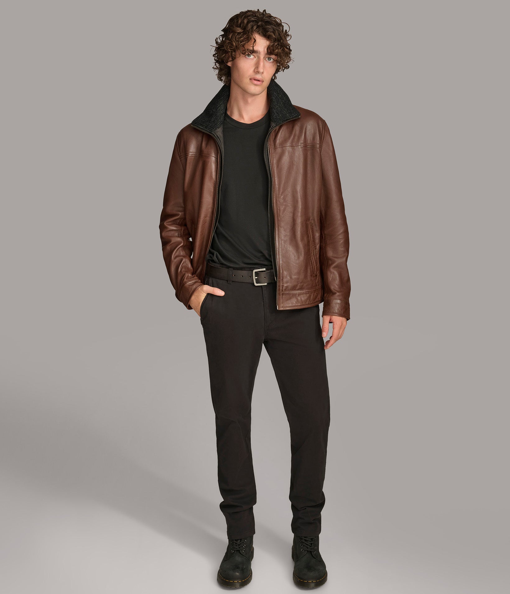 Jett Leather Jacket with Removable Hood View 8 | Men's Jackets Under $200