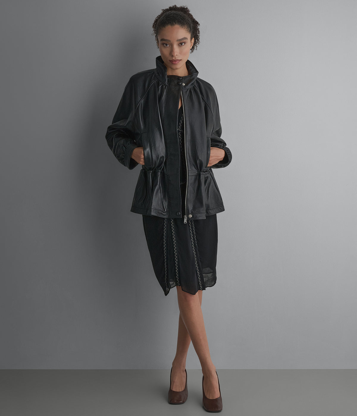 Allision Leather Anorak View 3