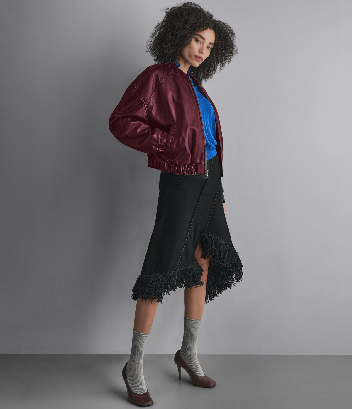 BAILEN LEATHER BOMBER JACKET View 3