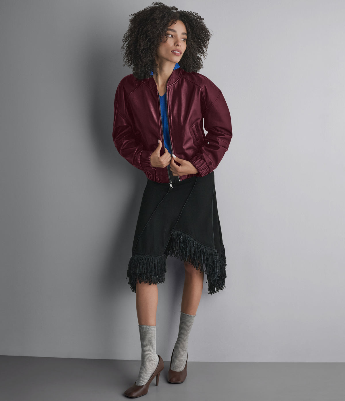 BAILEN LEATHER BOMBER JACKET View 4