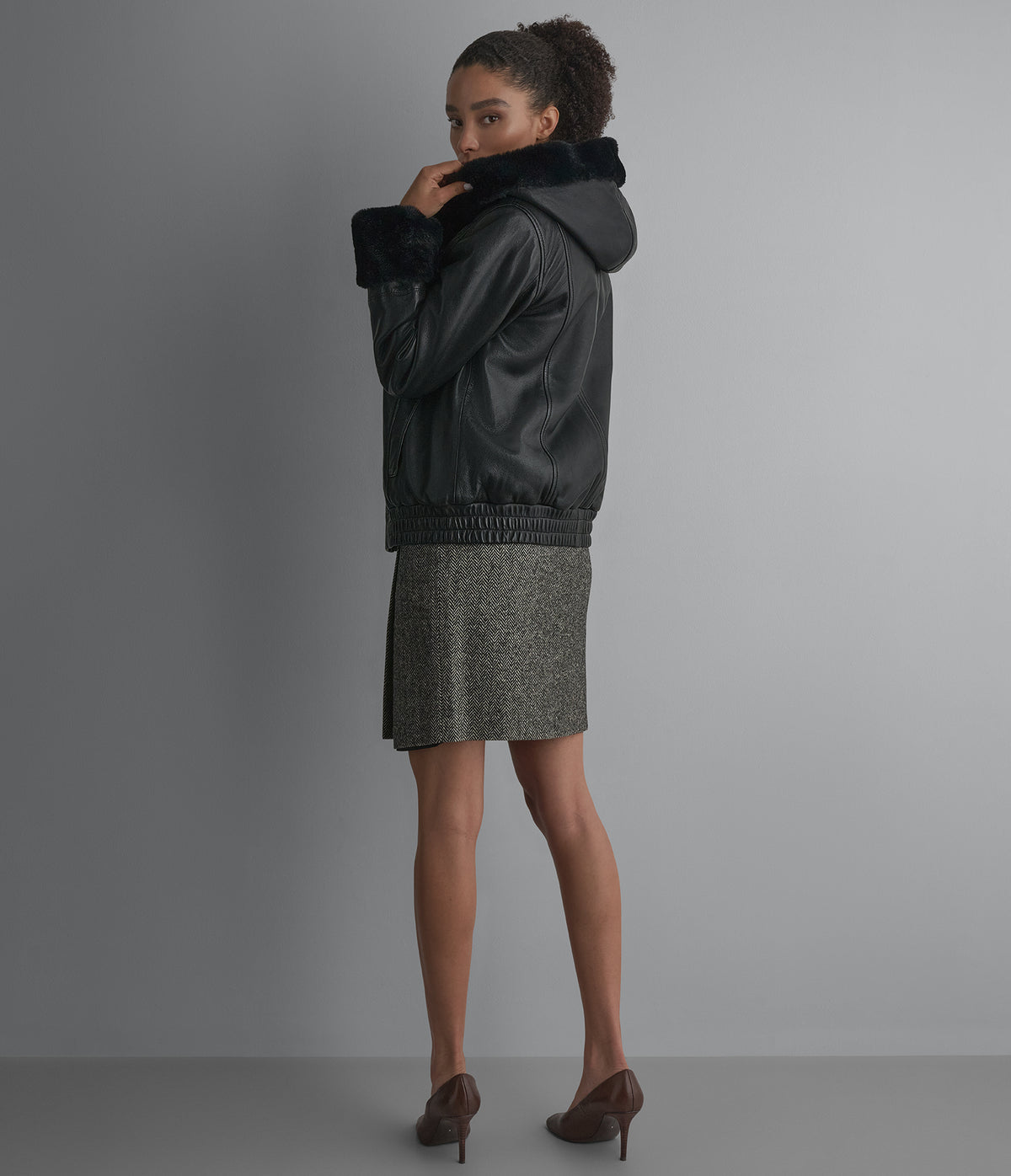 Morgan Faux Fur Leather Jacket View 3 | Women's Fall Edit