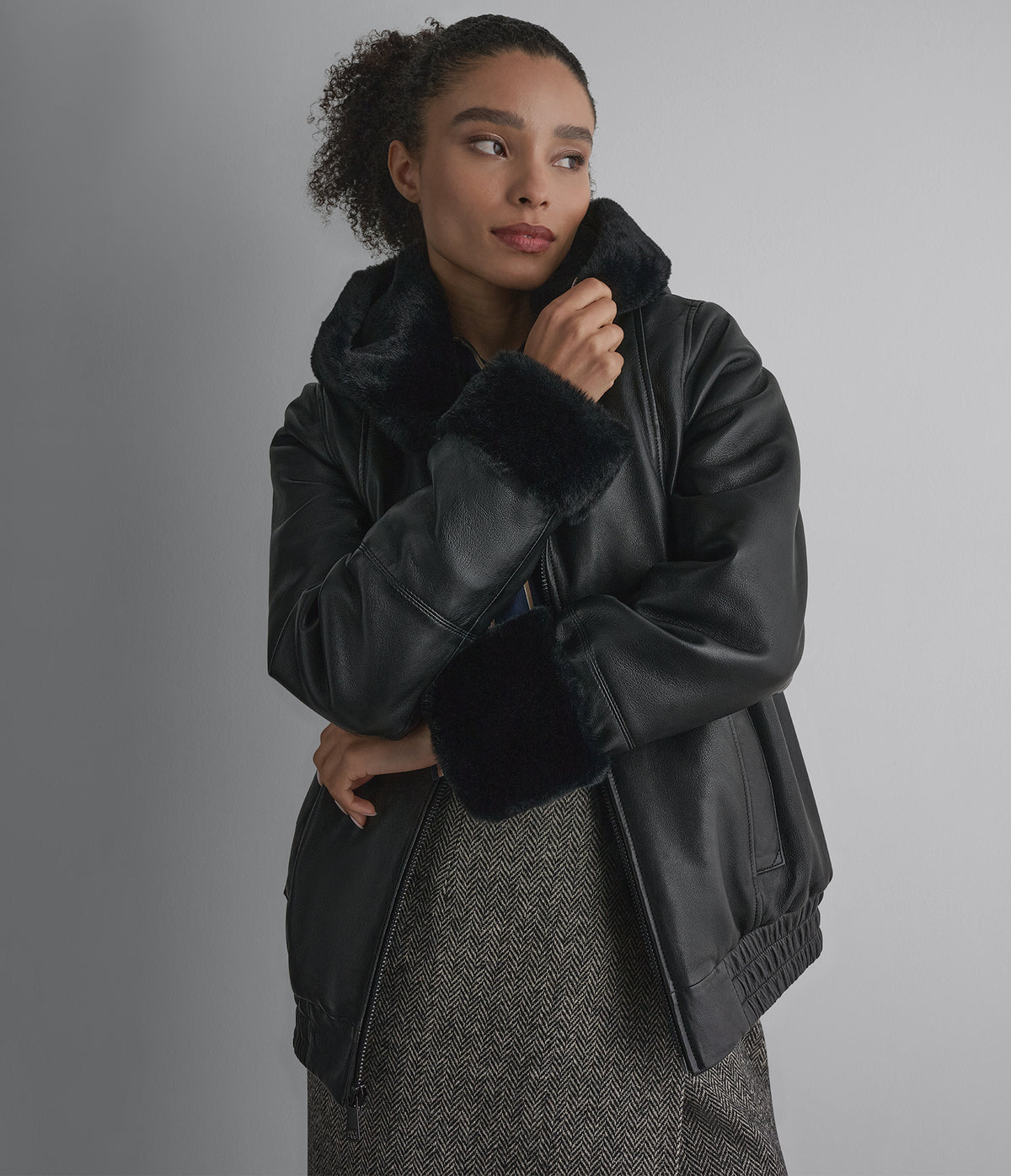 Morgan Faux Fur Leather Jacket View 4 | Women's Fall Edit