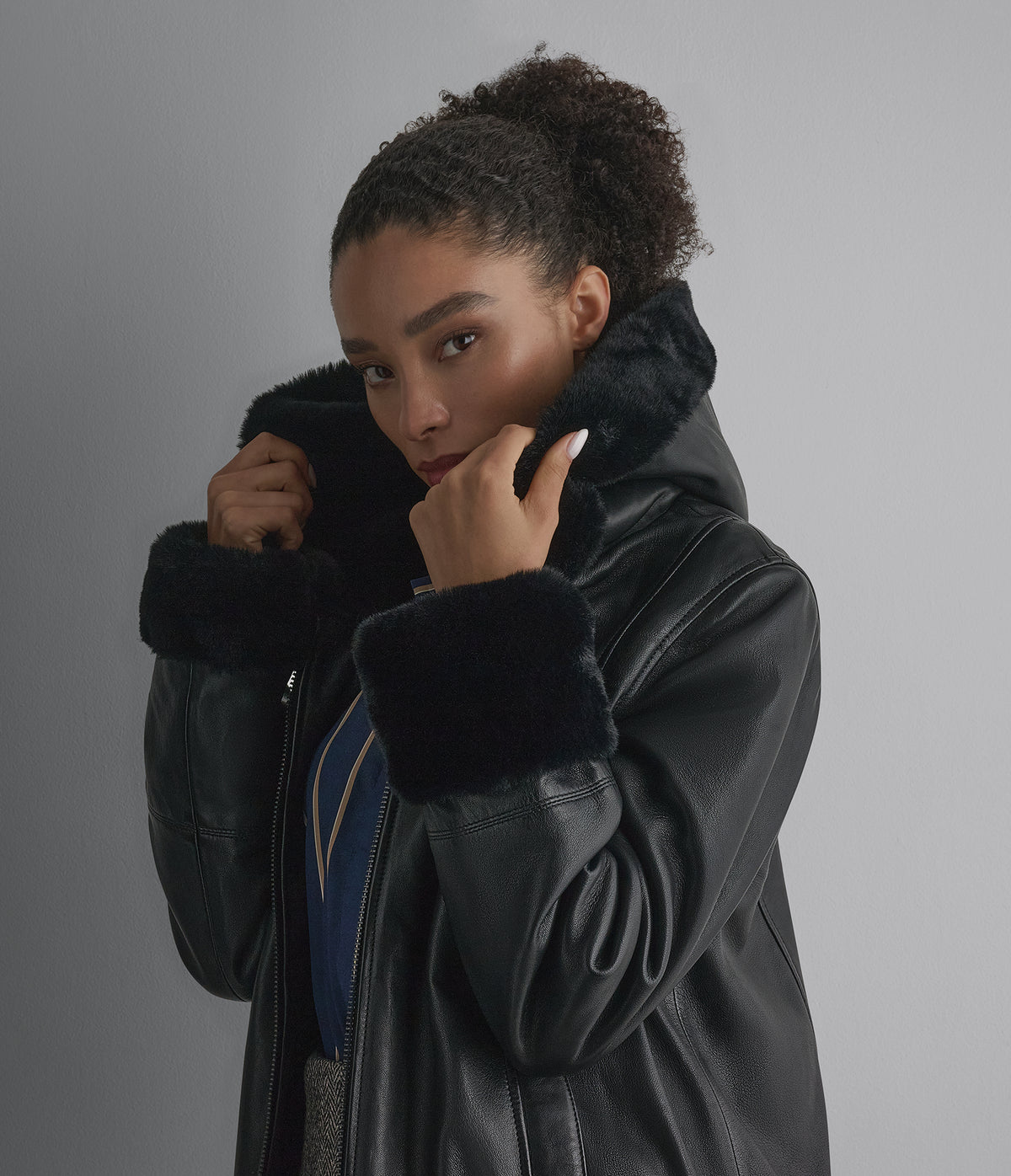 Morgan Faux Fur Leather Jacket View 5 | Women's Fall Edit