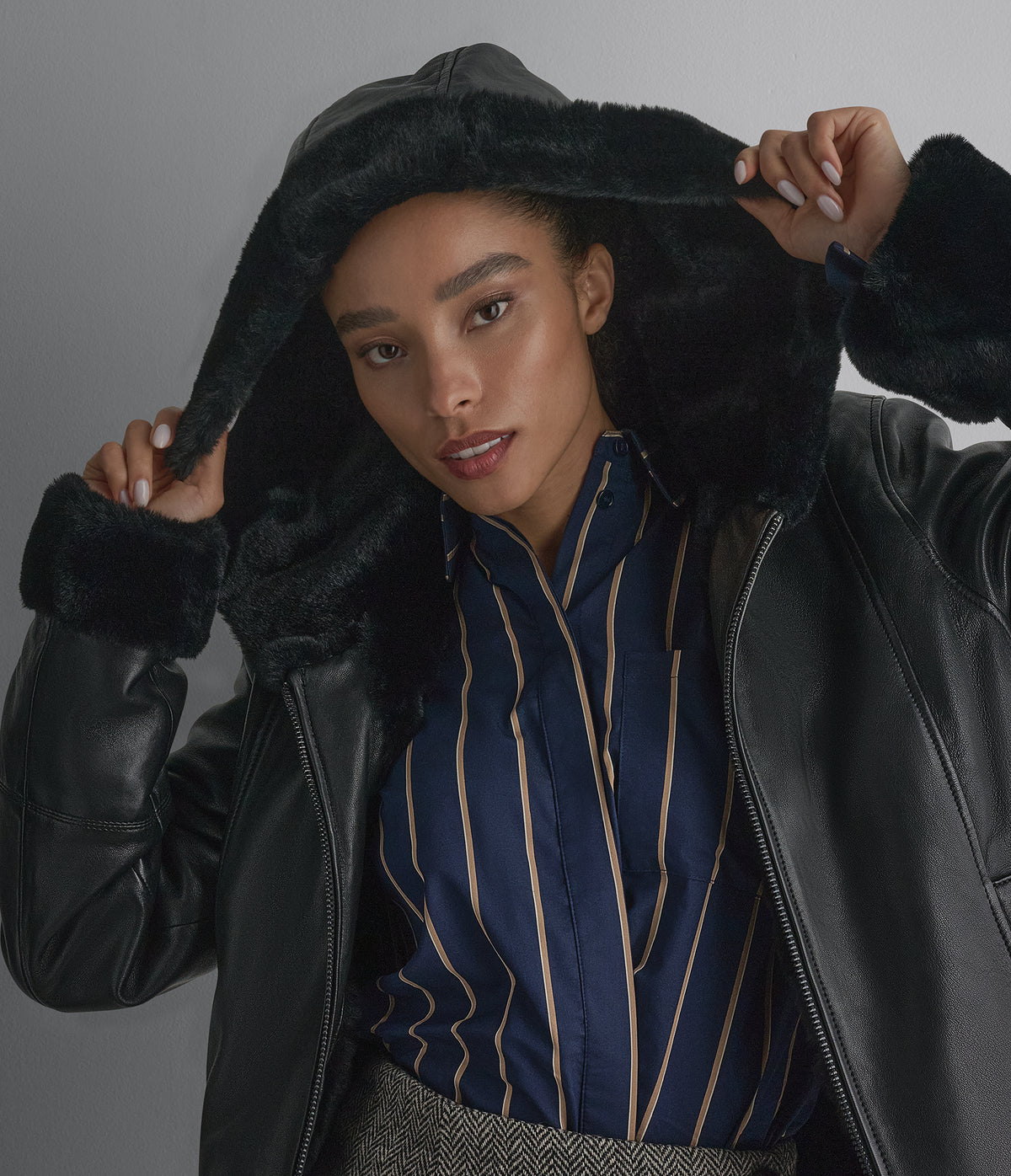Morgan Faux Fur Leather Jacket View 6 | Women's Fall Edit