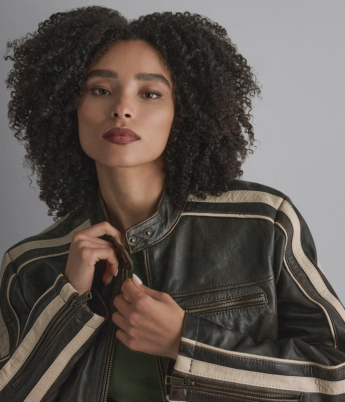 Cameron Leather Oversized Racer Jacket View 6 | Women's Collection