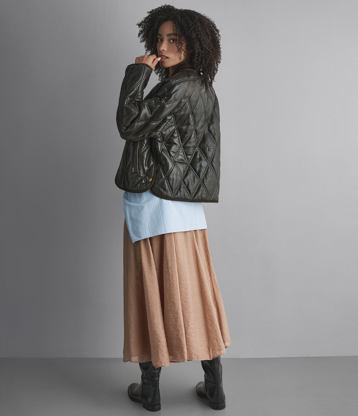 Kendall Quilted Leather Liner Jacket View 3 | Women's Fall Edit