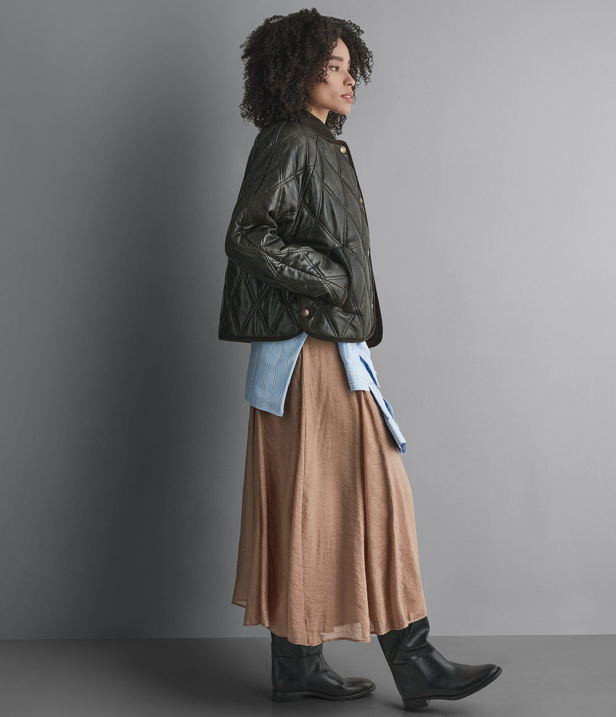 Kendall Quilted Leather Liner Jacket View 4 | Women's Fall Edit