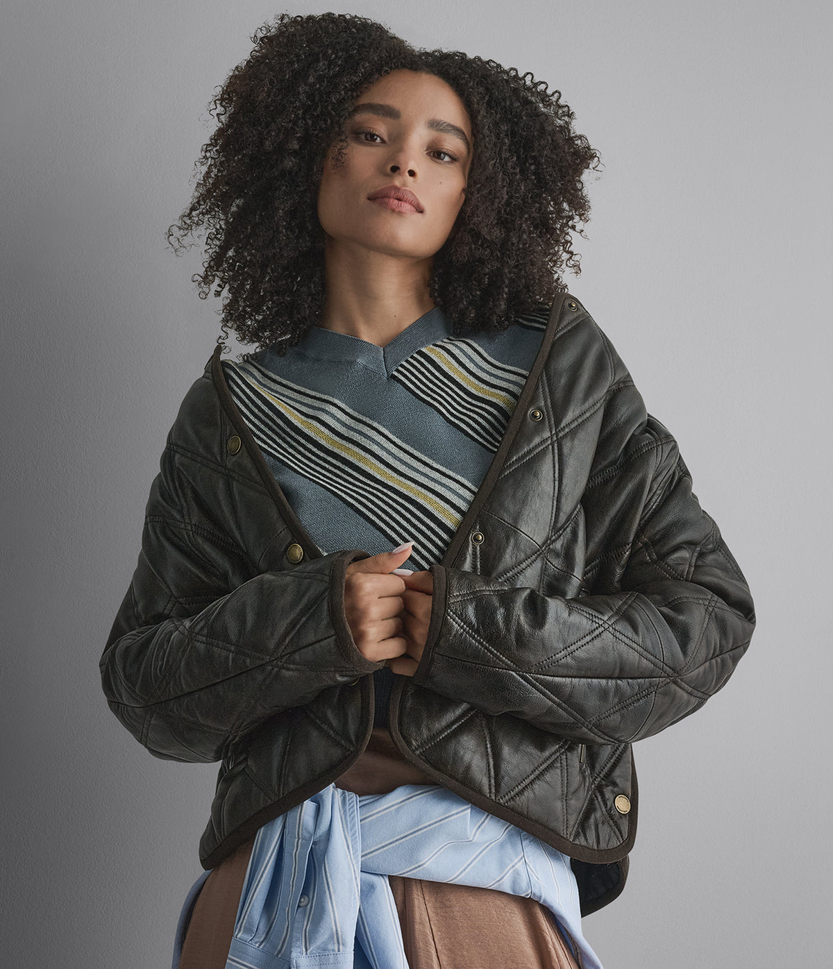 Kendall Quilted Leather Liner Jacket View 6 | Women's Fall Edit