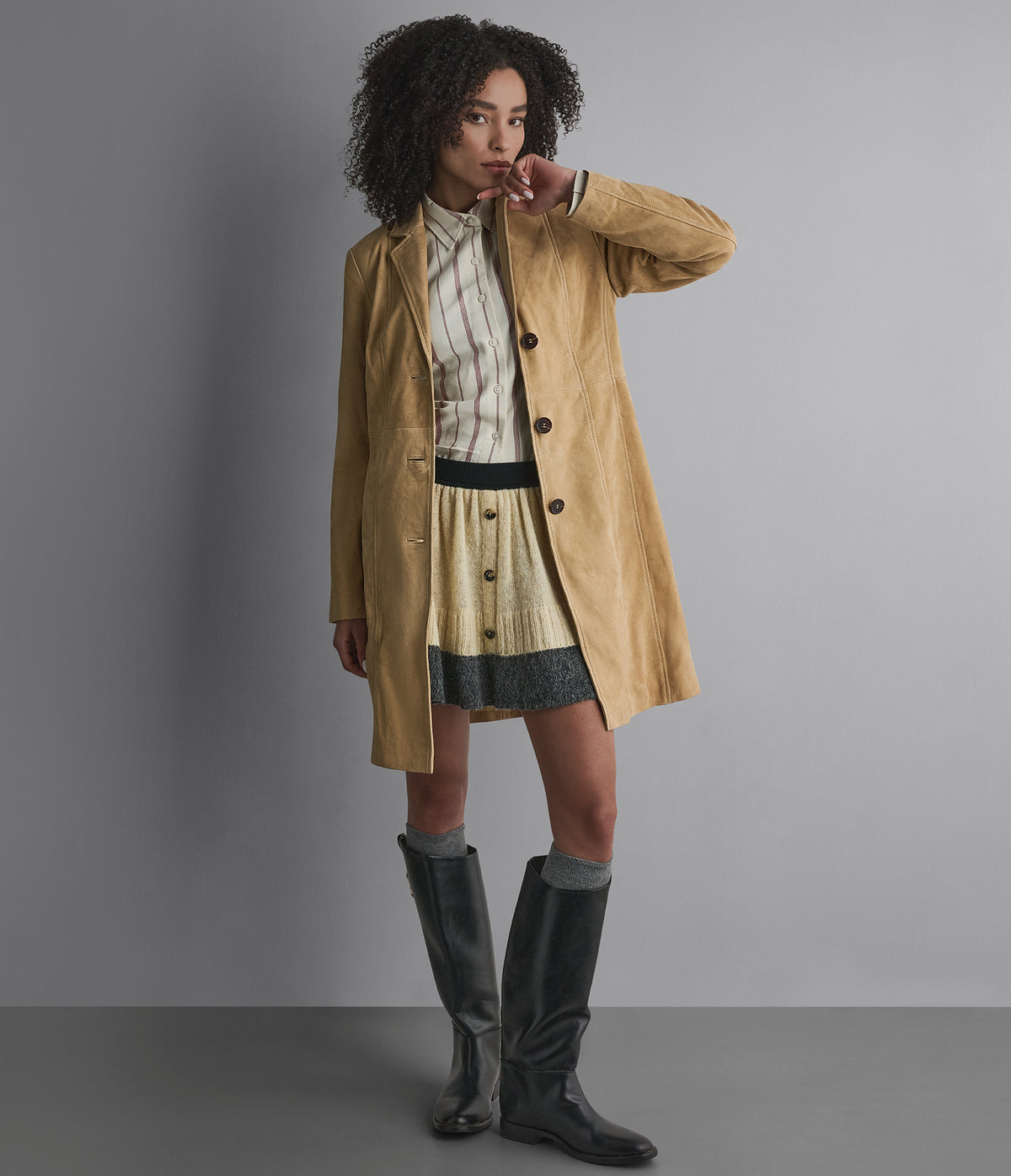 Nora Button Down Suede Trench Coat View 4 | Women's Fall Edit