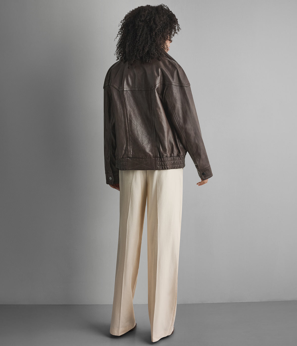 Valerie Leather Double Collared Jacket View 3 | Women's Fall Edit