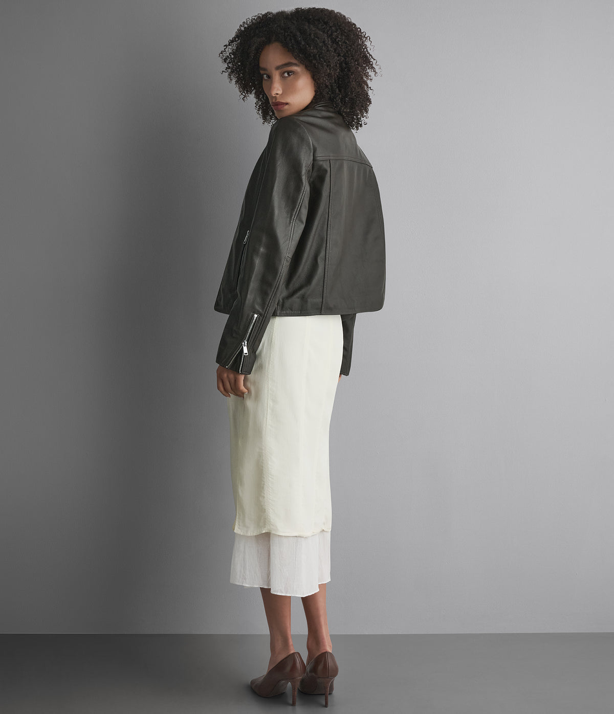 Justine Leather Shirt Jacket View 2 | Women's Collection