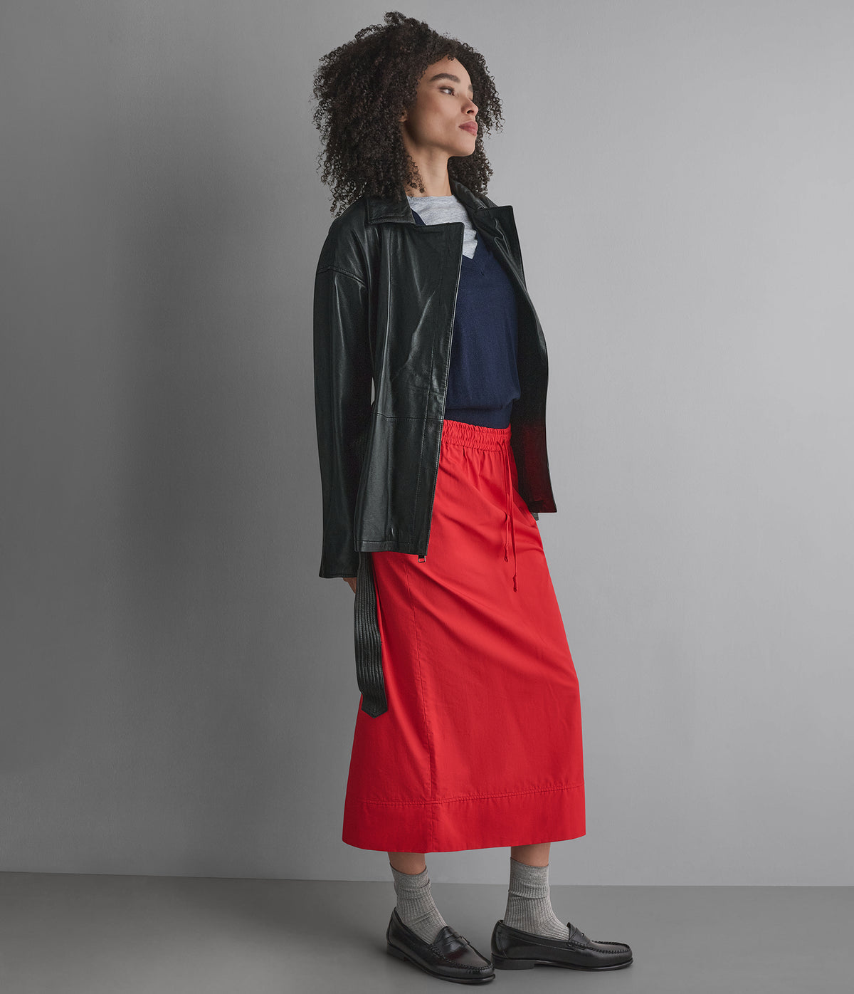 Monroe Leather Belted Asymmetric Moto Jacket View 6 | Women's Collection