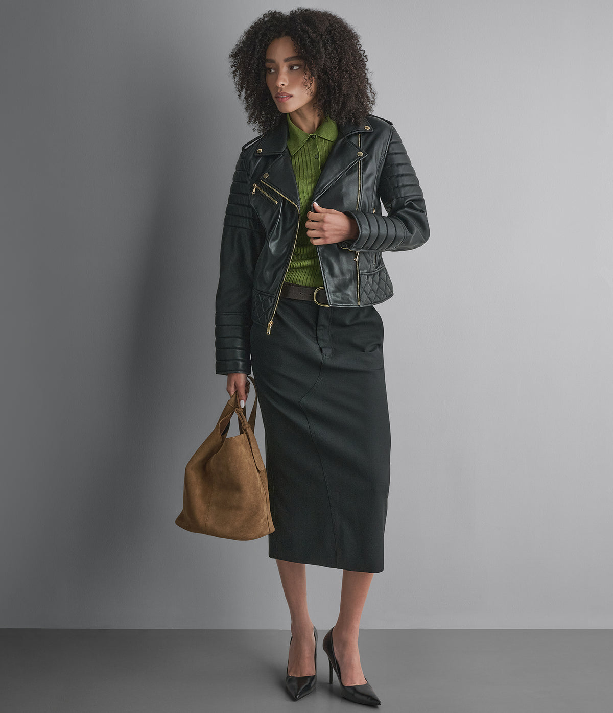 Mila Quilted Leather Moto Jacket View 4 | Women's Fall Edit