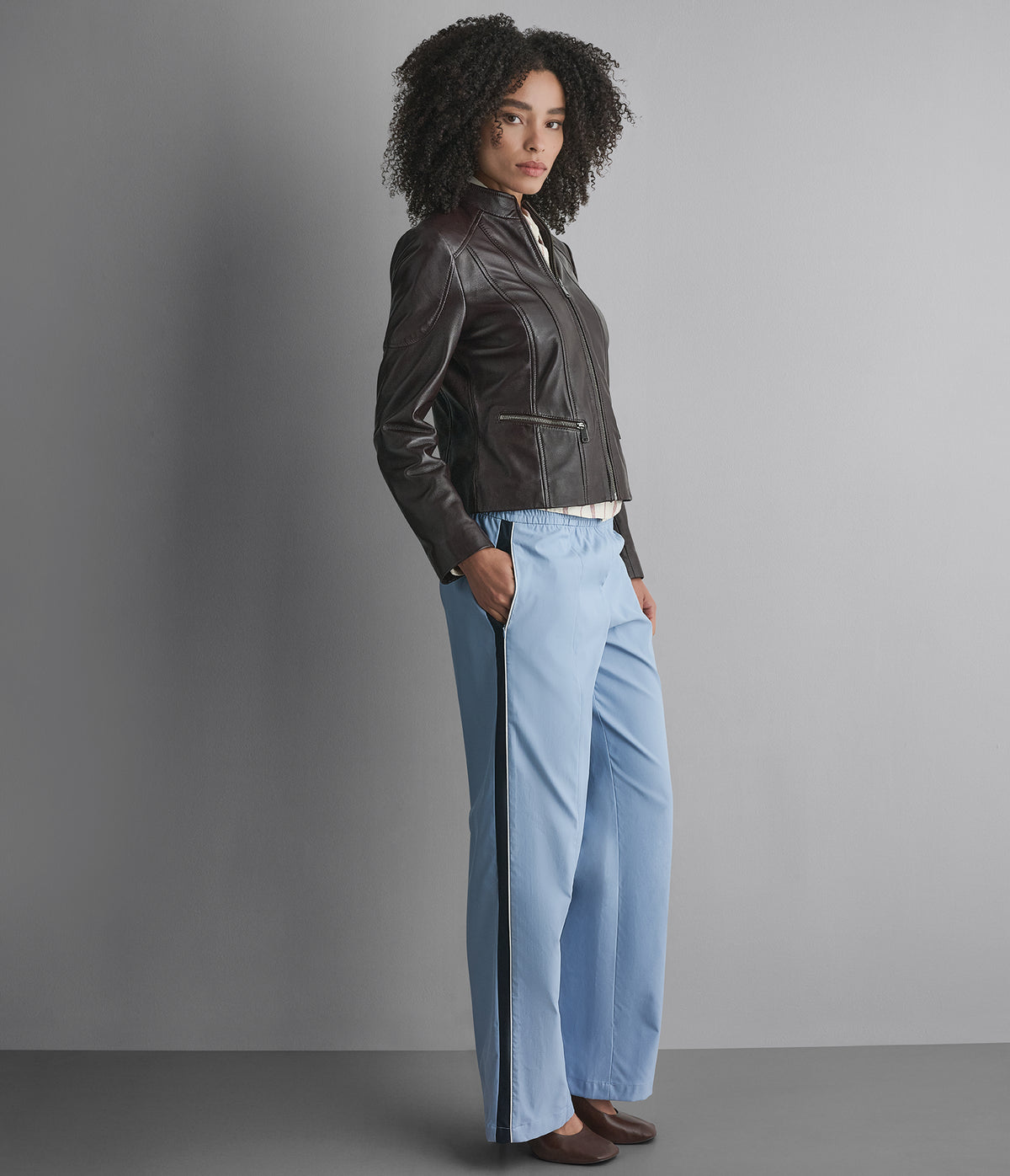 Caitlin Leather Scuba Racer Jacket View 5 | Racer Jackets
