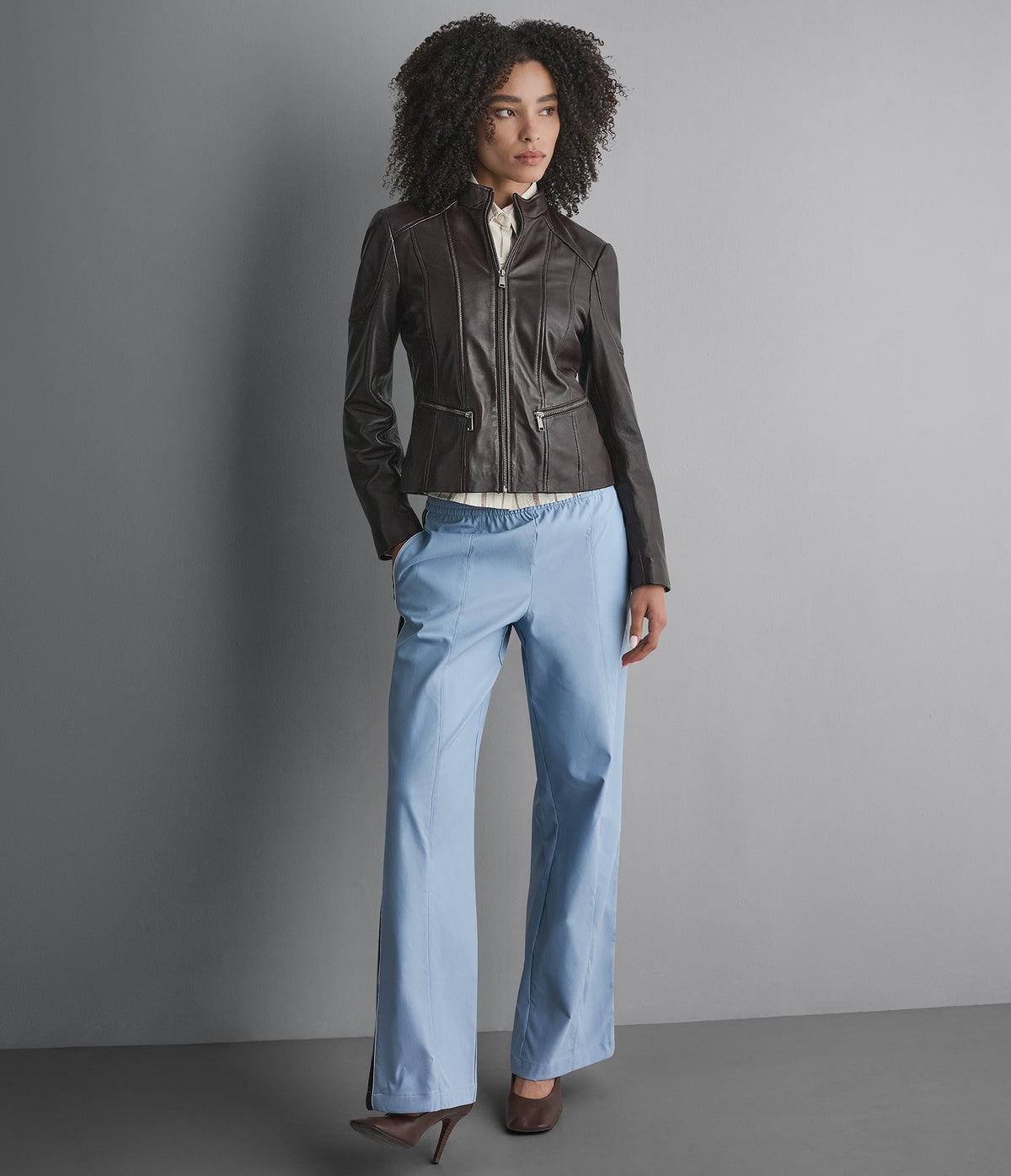Caitlin Leather Scuba Racer Jacket View 3 | Racer Jackets