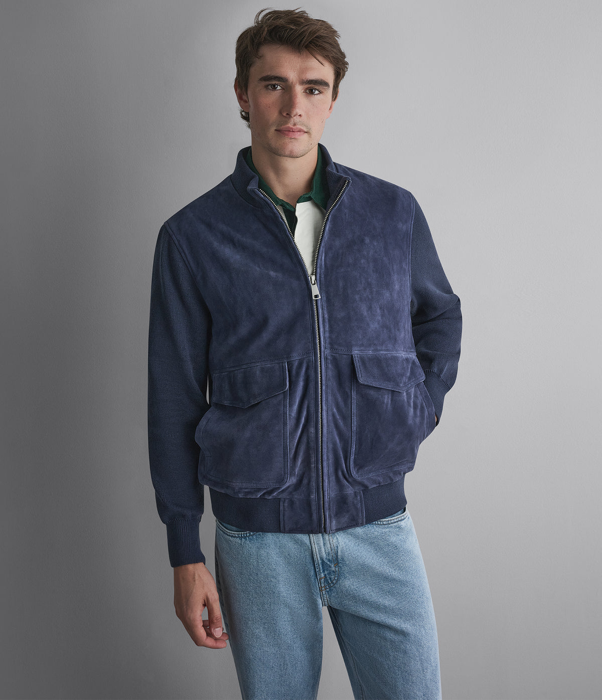Martin Suede Knitted Bomber View 5