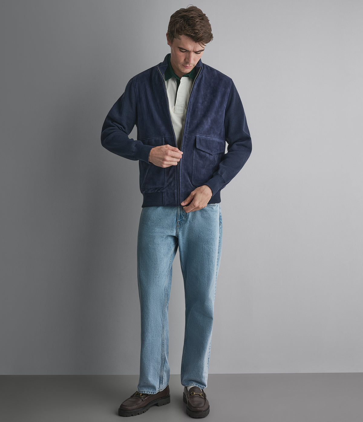 Martin Suede Knitted Bomber View 4