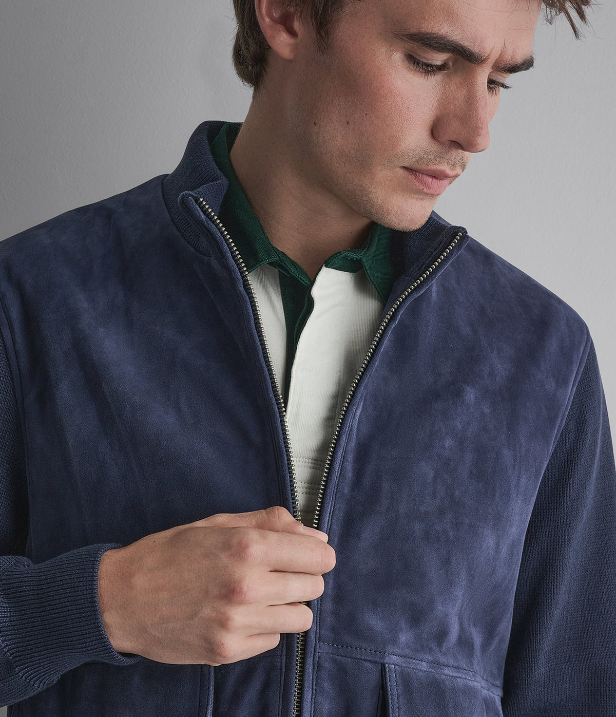 Martin Suede Knitted Bomber View 6
