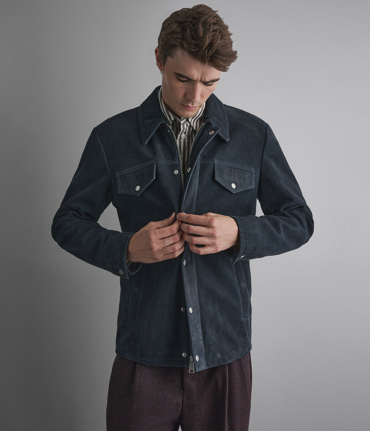 Wayne Twill Suede Shirt Jacket View 1